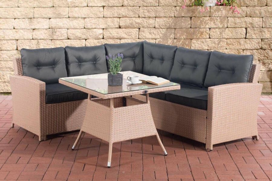 Clp Sierra Tuinset Poly rotan 1 25 mm vlak rotan : bruingemeleerd kleur bekleding : antraciet