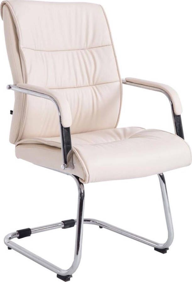 Clp Sievert Bezoekersstoel Met armleuning Eetkamerstoel Kunstleer creme