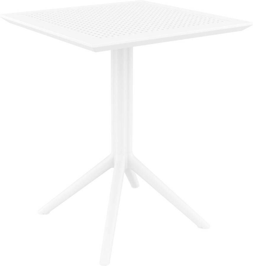 Clp Sky klaptafel Inklapbare tafel Rond of vierkant Tuintafel Voor binnen en buiten UV-bestendig Weerbestendig wit vierkant
