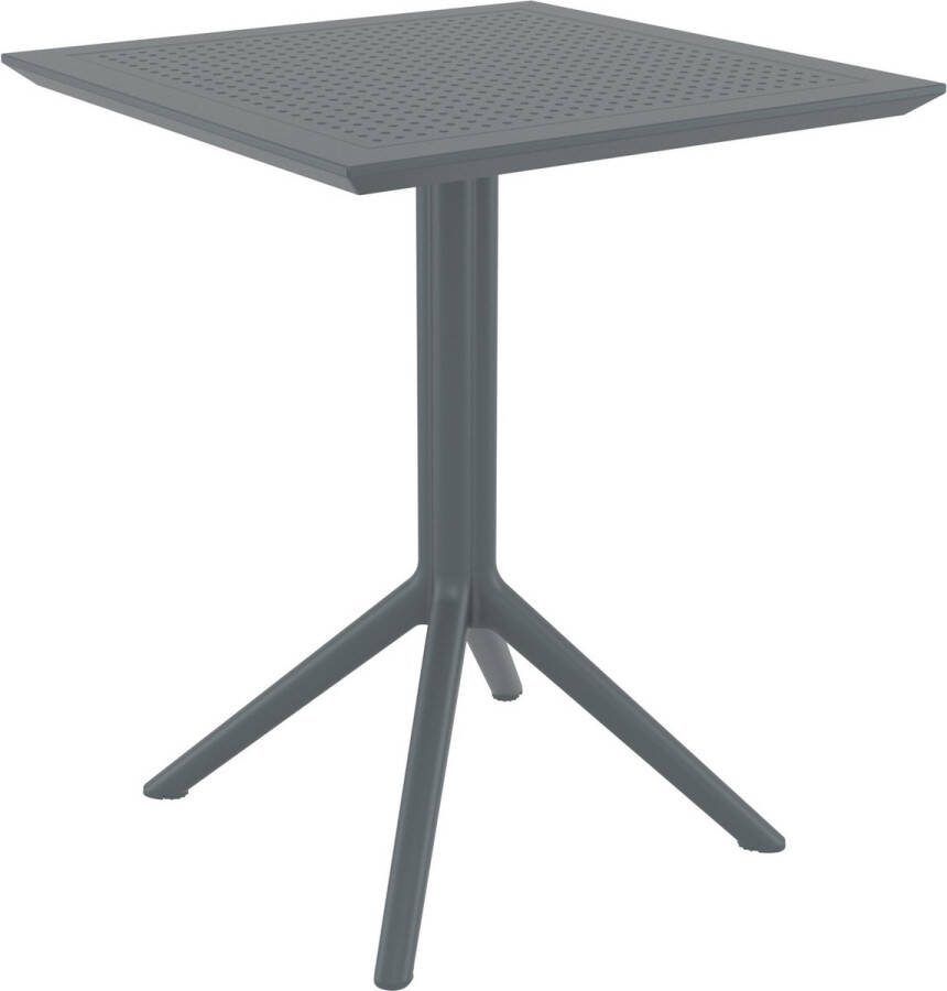 Clp Sky klaptafel Inklapbare tafel Rond of vierkant Tuintafel Voor binnen en buiten UV-bestendig Weerbestendig donkergrijs vierkant