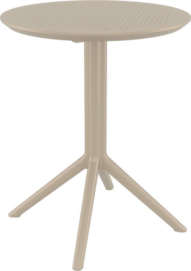 Clp Sky klaptafel Inklapbare tafel Rond of vierkant Tuintafel Voor binnen en buiten UV-bestendig Weerbestendig taupe rond