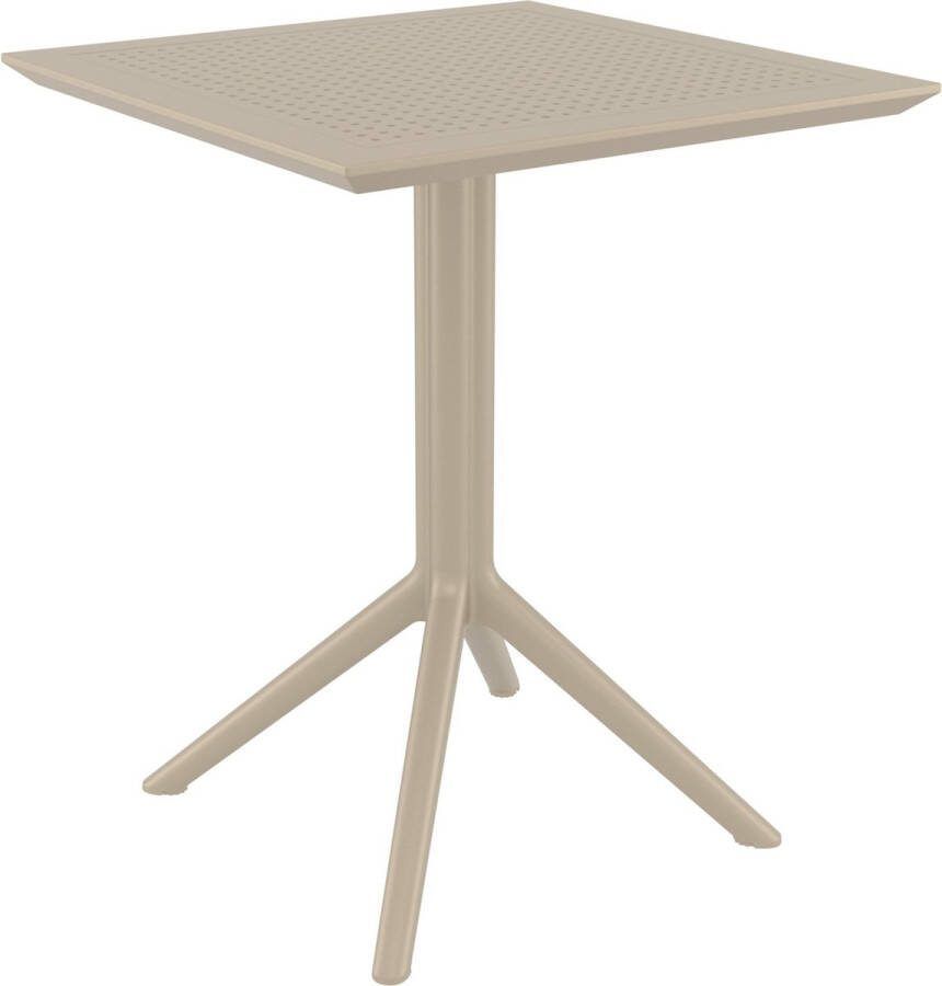 Clp Sky klaptafel Inklapbare tafel Rond of vierkant Tuintafel Voor binnen en buiten UV-bestendig Weerbestendig taupe vierkant