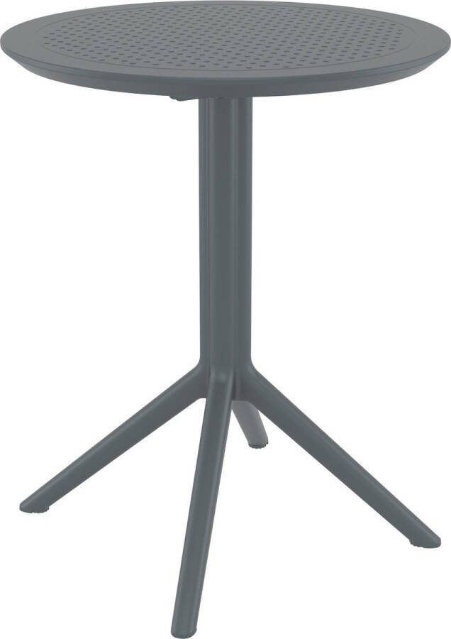 Clp Sky klaptafel Inklapbare tafel Rond of vierkant Tuintafel Voor binnen en buiten UV-bestendig Weerbestendig donkergrijs rond