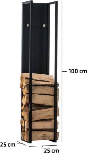 Clp Spark Houtopslag Brandhoutrek Binnen Voor haardhout mat zwart 100 cm
