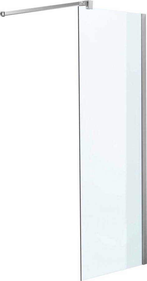 Clp SQUARE Roestvrijstalen douchewand NANO-glas helder glas 100x200x100 cm