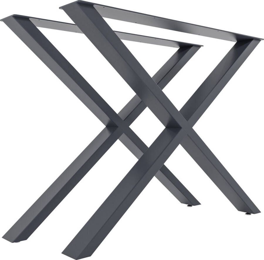 Clp Swift Set van 2 tafelpoten Metalen vierkante profielen Hoogte 72 cm grijs L