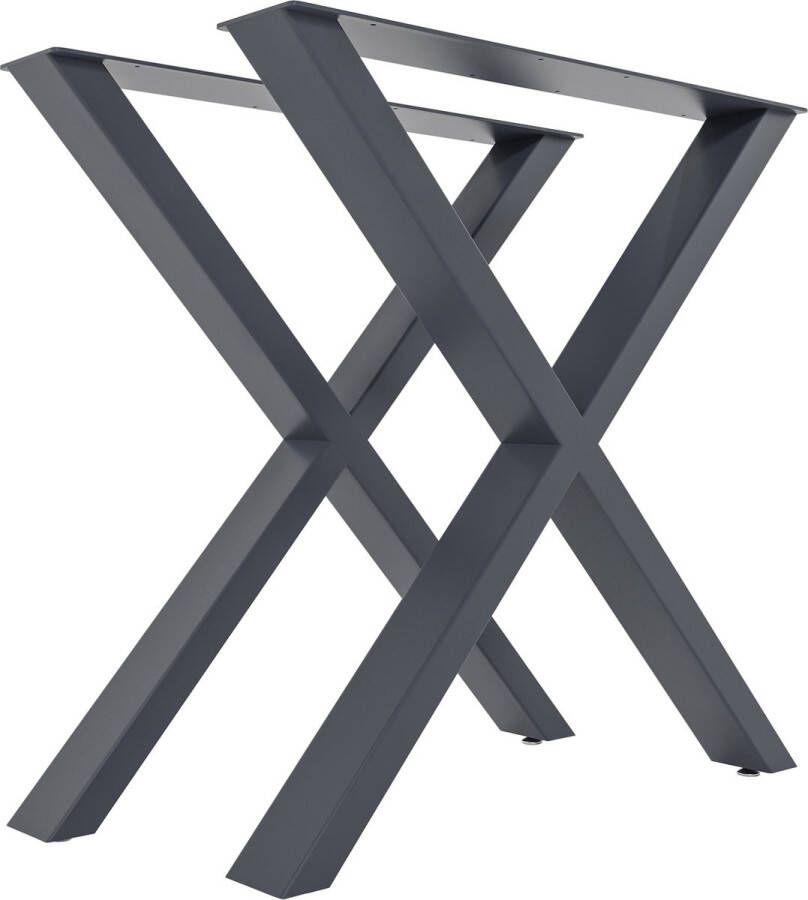 Clp Swift Set van 2 tafelpoten Metalen vierkante profielen Hoogte 72 cm grijs S