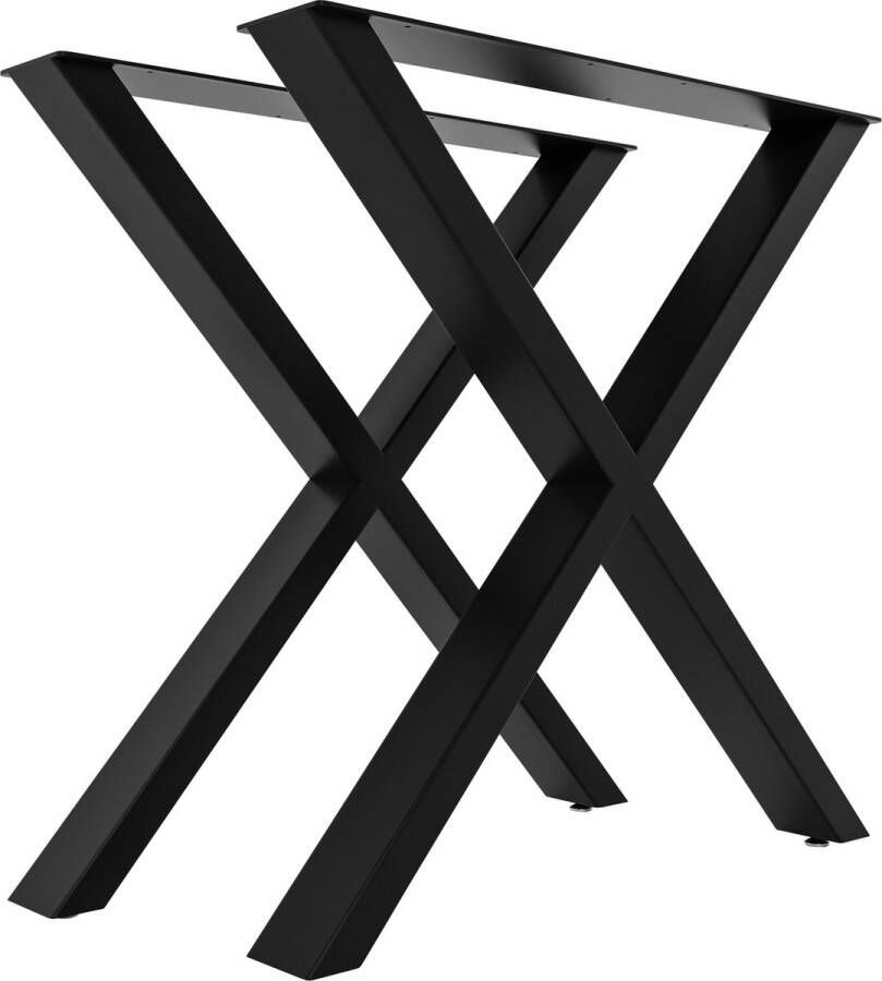 Clp Swift Set van 2 tafelpoten Metalen vierkante profielen Hoogte 72 cm zwart S