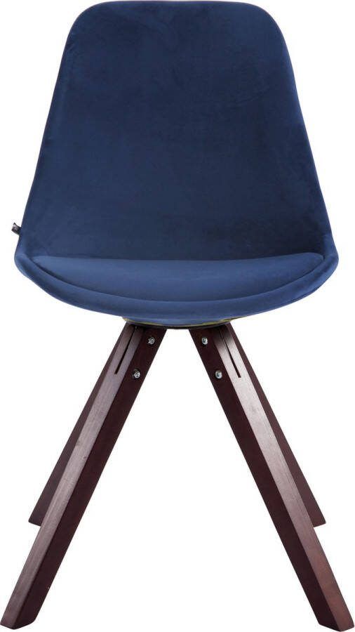 Clp Toulouse Eetkamerstoel Vierkant frame Fluweel blauw cappuccino