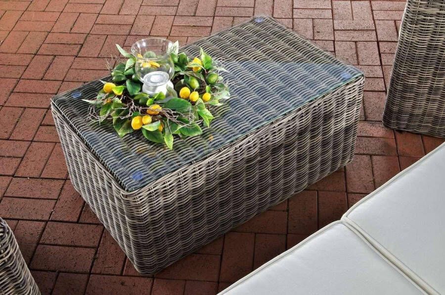 Clp Polyrattan salontafel Bergen 5mm grijs gevlekt