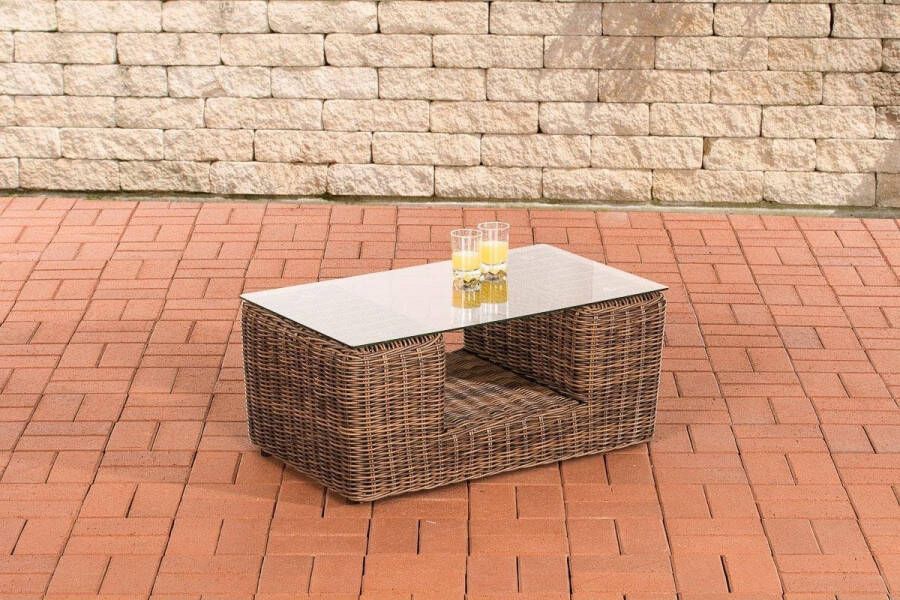 CLP-Trading Salontafel Moss 80 x 50 cm bruin gemeleerd