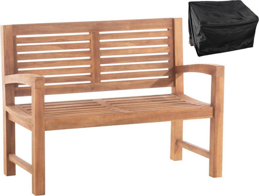 Clp Tuinbank 120 cm Met hoes Teak bank Met bijpassende beschermhoes Houten bank In verschillende variaties Inclusief hoes Halden