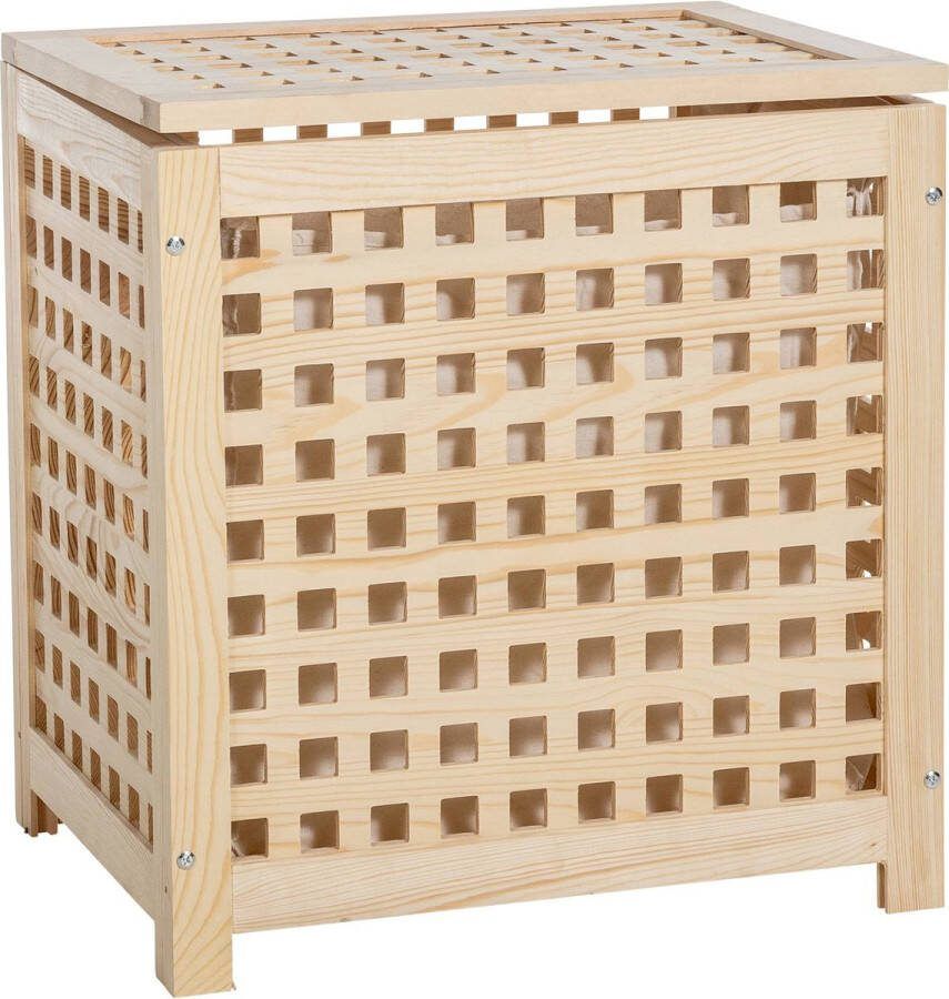 Clp Wasmand Wassorteerder Met deksel Met rooster voor ventilatie van hout M