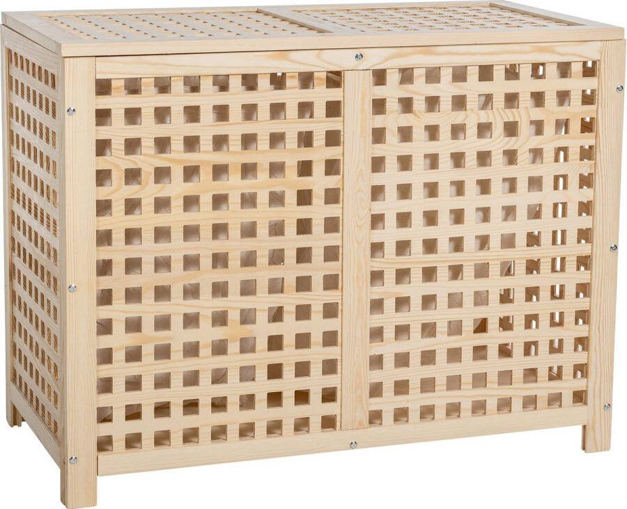 Clp Wasmand Wassorteerder Met deksel Met rooster voor ventilatie van hout XL