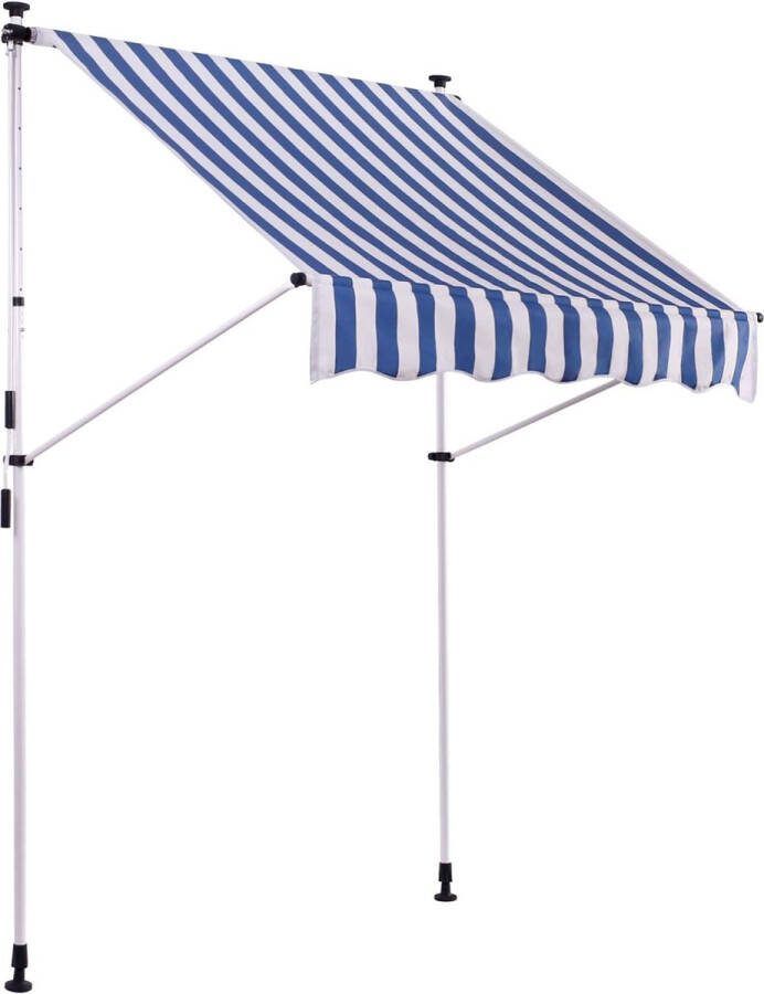 Clp Westerly Klem zonnescherm wit blauw 200x120 cm