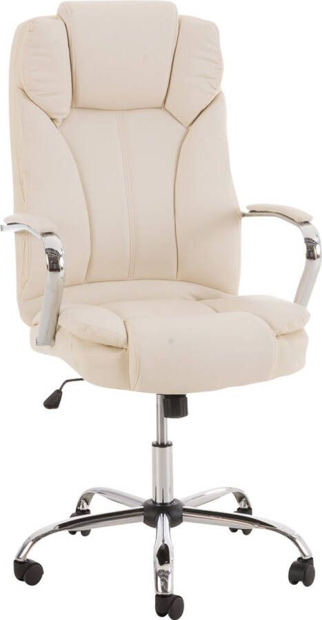 Clp XXL comfortabele bureaustoel BIG XANTHOS managerstoel diretiestoel zware belasting (tot 210 kg) ergonomisch kunstleren bekleding crème