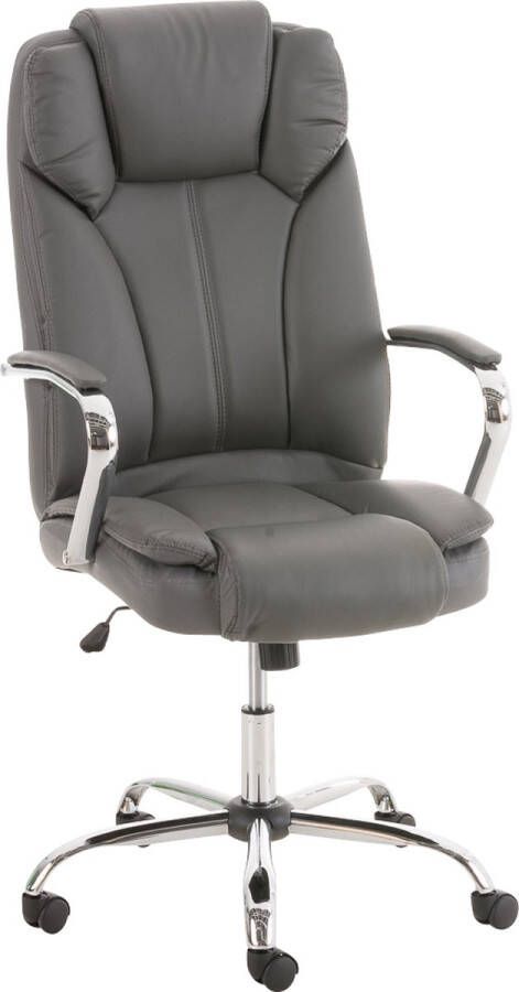 Clp XXL comfortabele bureaustoel BIG XANTHOS managerstoel diretiestoel zware belasting (tot 210 kg) ergonomisch kunstleren bekleding grijs