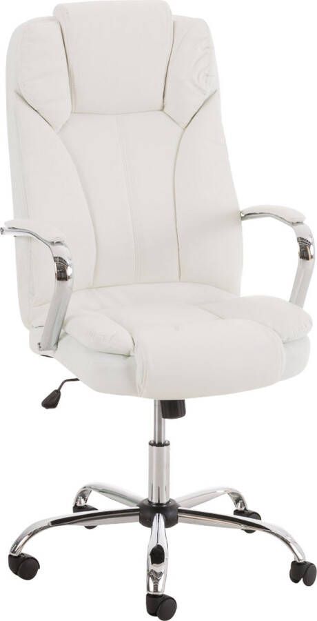 Clp XXL comfortabele bureaustoel BIG XANTHOS managerstoel diretiestoel zware belasting (tot 210 kg) ergonomisch kunstleren bekleding wit
