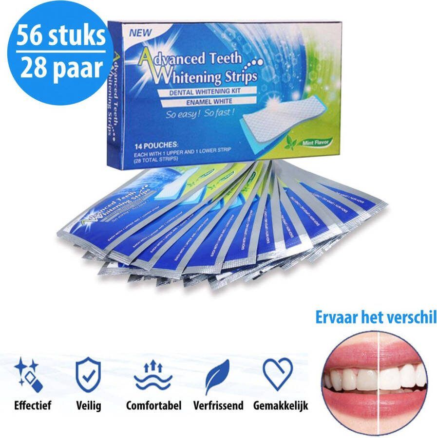 CM Lifestyle Tandenbleek Strips 28 Paar Halfjaar Volume Tanden Bleken Witte Tanden Bleken Tanden Bleek Strips Teeth Whitening Strips Zonder Peroxide 100% Natuurlijk Mint Smaak Veilig Bleekmiddel Vernieuwde Formule Tandenblekers