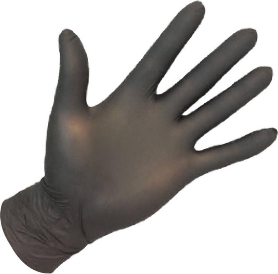 CmonSens Elastisch wegwerp handschoenen Nitrile Zwart Non-sterile en poedervrij maat XL 100 stuks