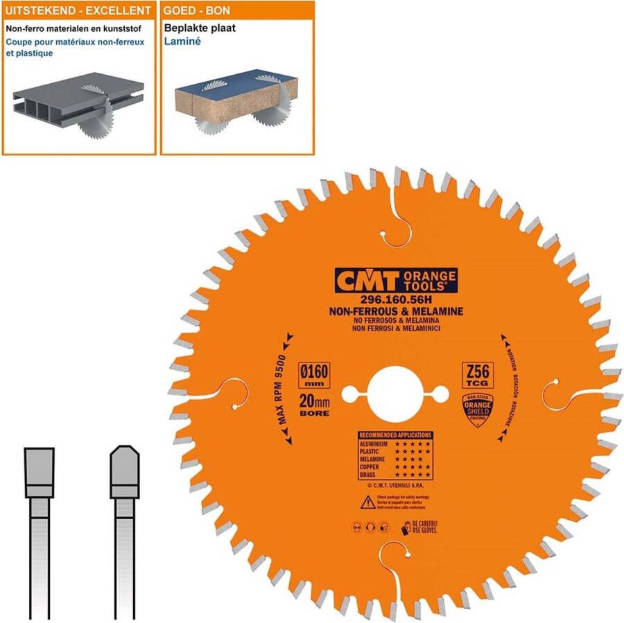 CMT Cirkelzaag HW 160x20x2 2 Z56 Aluminium Composiet