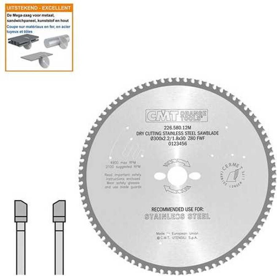 CMT Cirkelzaag voor RVS Zagen