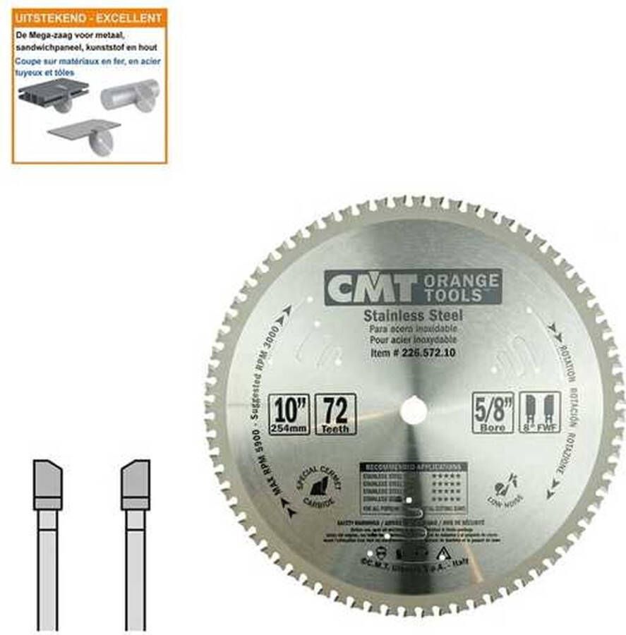 CMT Cirkelzaag voor RVS Zagen
