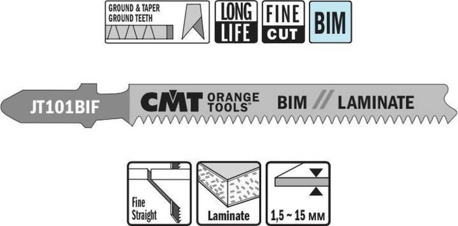 CMT JT101BIF-5 decoupeerzaag BI-metaal 58 x 83 mm. 15tpi (beplakte plaat)