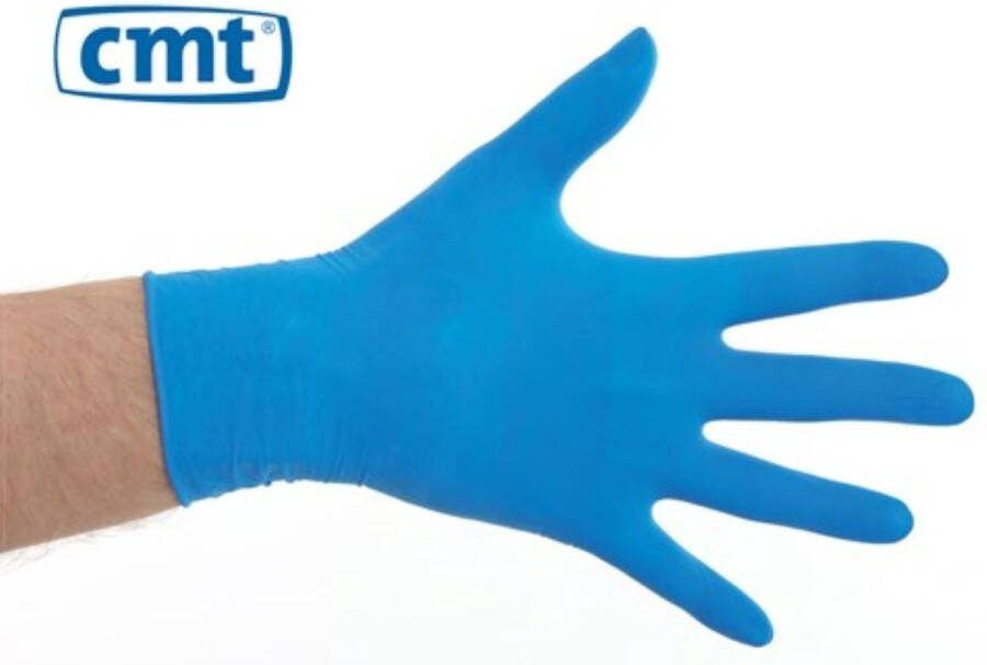 CMT latex handschoenen blauw poedervrij x-large (9-10)