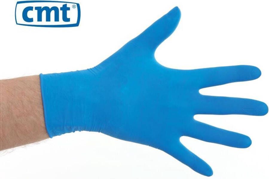 TrendX Latex handschoenen gepoederd blauw L 100 stuks CMT