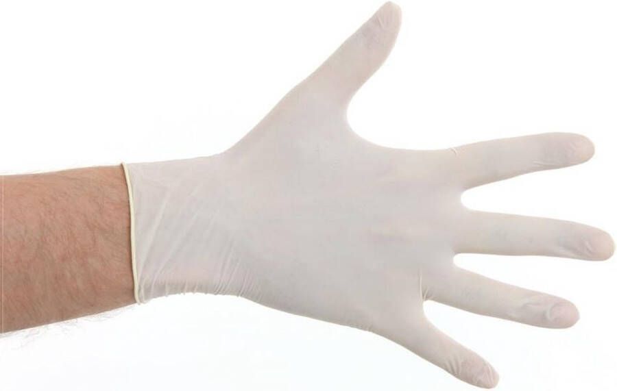 CMT Latex handschoenen gepoederd wit L 100 stuks