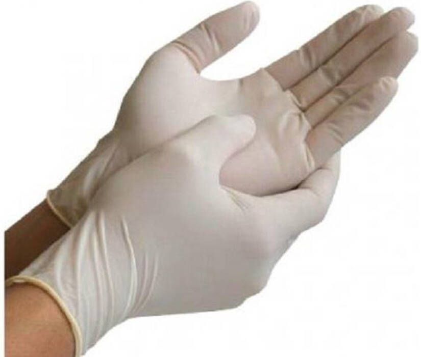 CMT latex handschoenen gepoederd wit maat S 100 stuks