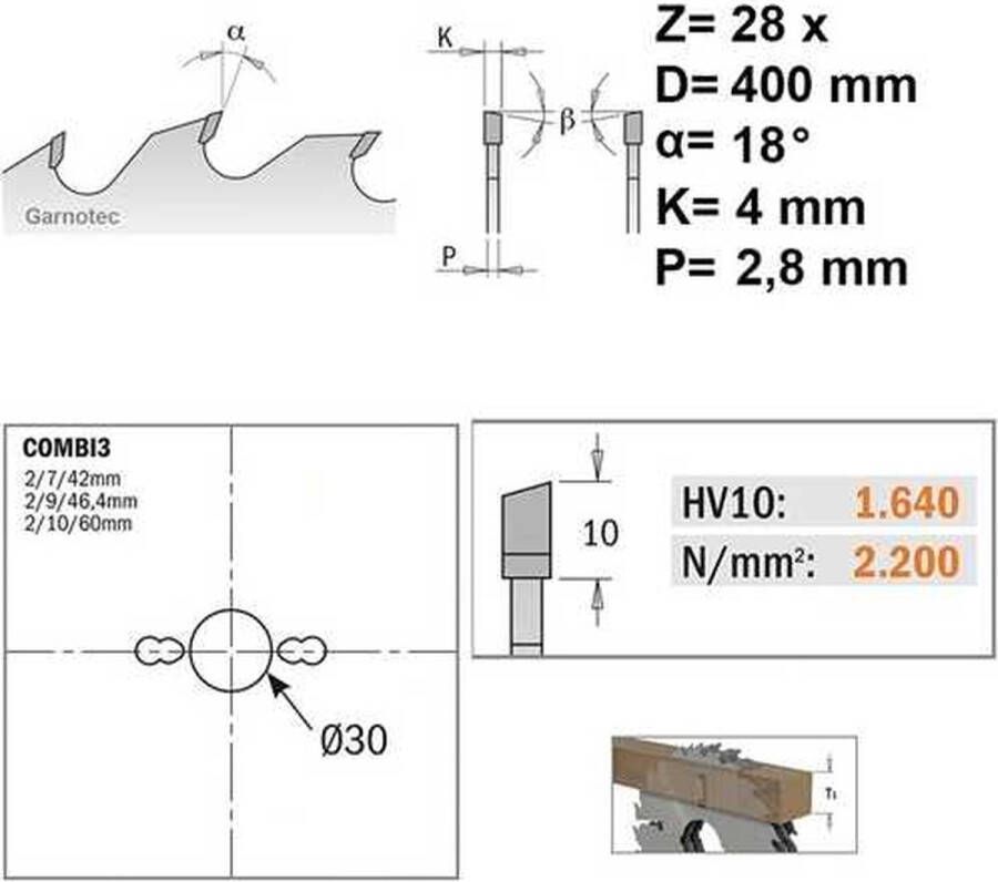 CMT Meerbladzaag met ruimertanden Cirkelzaag Materiaal 1 Stuk(s)