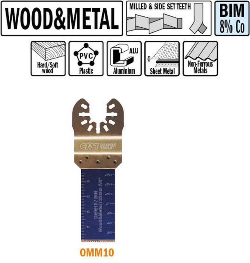 CMT Multitoolzaagblad voor hout en metaal 22mm Multitool machine accessoires Materiaal Zagen Hout 1 Stuk(s)