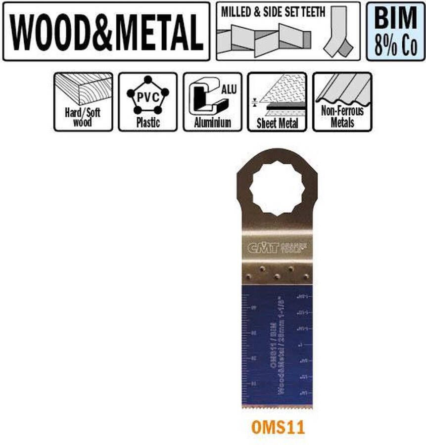 CMT Multitoolzaagblad voor hout en metaal 28mm Multitool machine accessoires Materiaal Zagen Hout 1 Stuk(s)