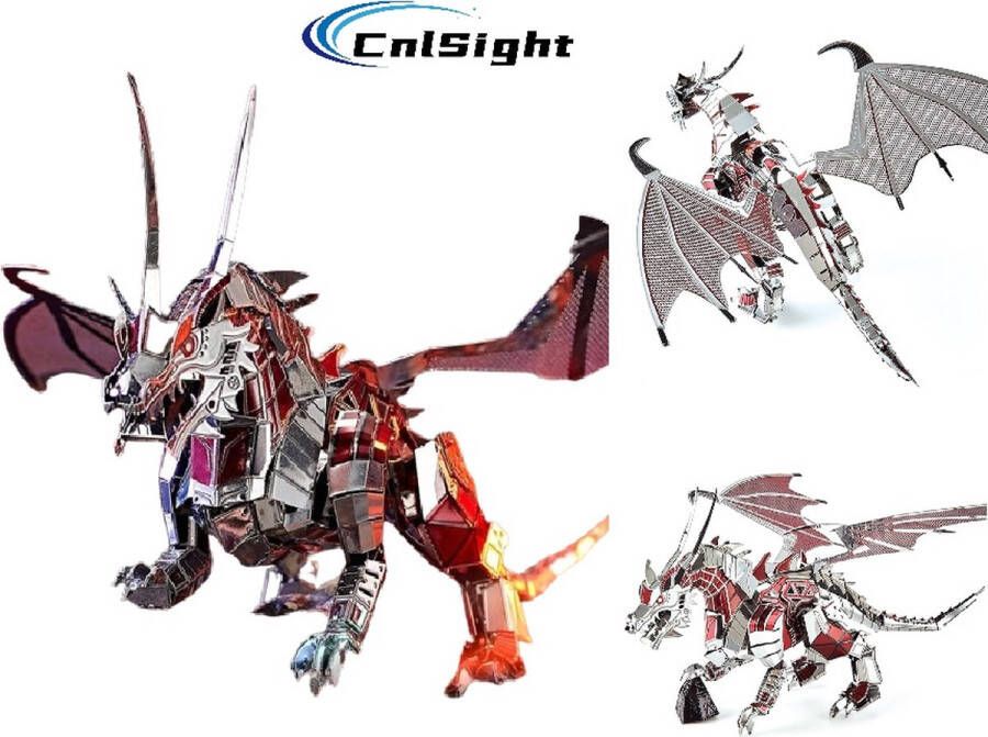 CNL Sight Premium Miniatuur XXL bouwpakket Dinosaurus-3D Metalen modelbouw- Premium DIY Vliegende Draak- Miniatuur bouwpakket- miniatuur poppenhuis- Kerk Modelbouw-Voor 14 jaar +