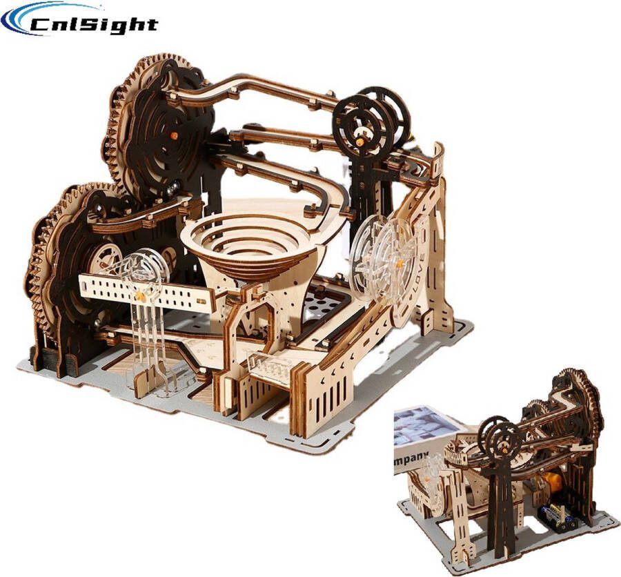 CNL Sight Premium Miniatuur XXL elektrische bouwpakket DIY 3D Driedimensionale Puzzel -Knikkerbaan-Marble Squad-3D houten modelbouw- Miniatuur bouwpakket-miniatuur poppenhuis-handgemaakt houten model- 3D Puzzel bouwspeelgoed – Voor 7 jaar +