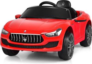 COAST™ Coast 12V Maserati Kinderauto Met 2 4G Afstandsbediening En Muziek En LED-verlichting Rood