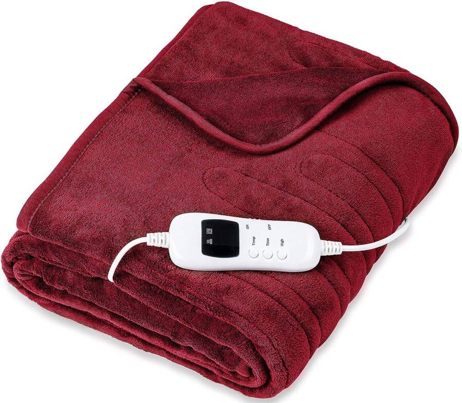 Coazy Elektrische deken 200x180cm Verwarmde Bovendeken XXL Verwarmingsmat Warmtedeken automatische uitschakeling Elektrische Onderdeken Warmte Deken 2 persoons Tweepersoons