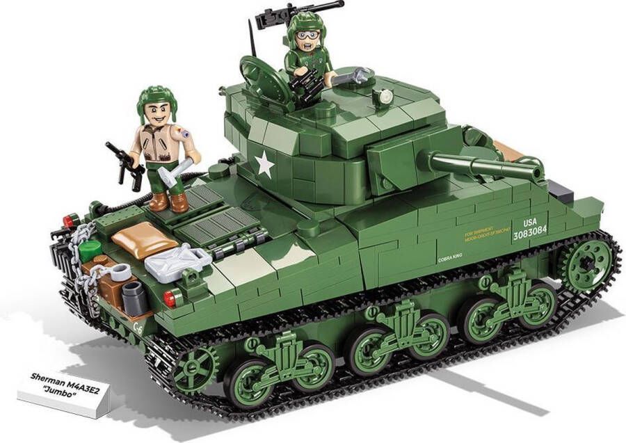 Cobi COB WWII Sherman M4A3E2 Jumbo Constructiespeelgoed Modelbouw Legervoertuig