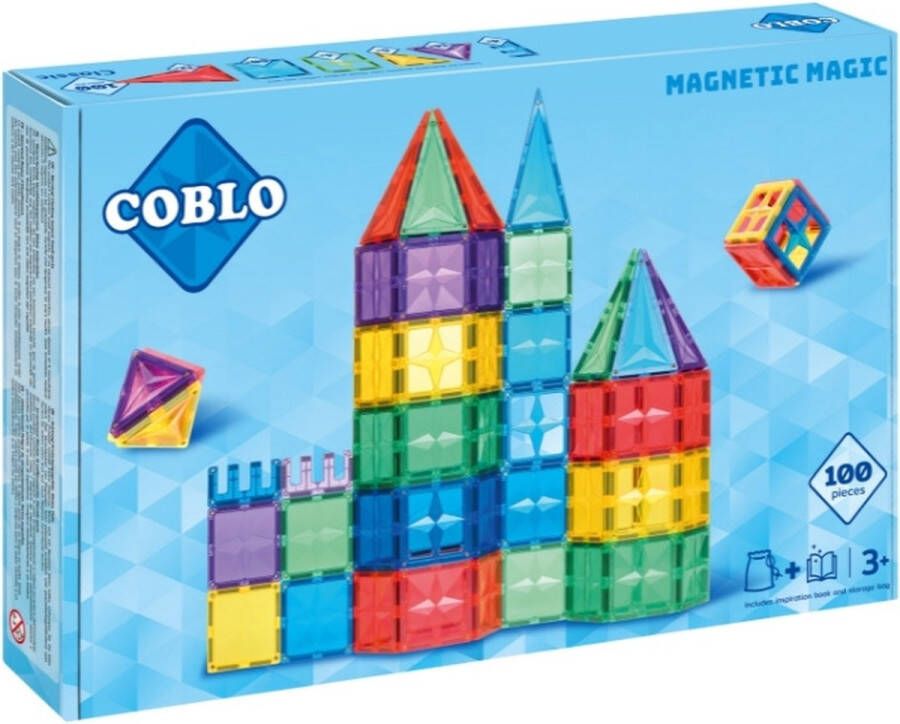 COBLO Classic 100 stuks Magnetisch speelgoed Montessori speelgoed Magnetische Bouwstenen Magnetische tegels STEM speelgoed Kerstkadootjes Kerstcadeau kinderen Speelgoed 3 jaar t m 12 jaar Kerstkado