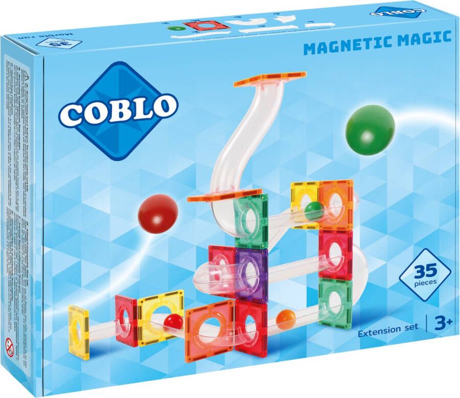 COBLO Classic Knikkerbaan Uitbreidingsset 35 stuks Magnetisch speelgoed Montessori speelgoed Magnetische bouwstenen STEM speelgoed Kerstkadootjes Kerstcadeau kinderen Speelgoed 3 jaar t m 12 jaar Kerstkado