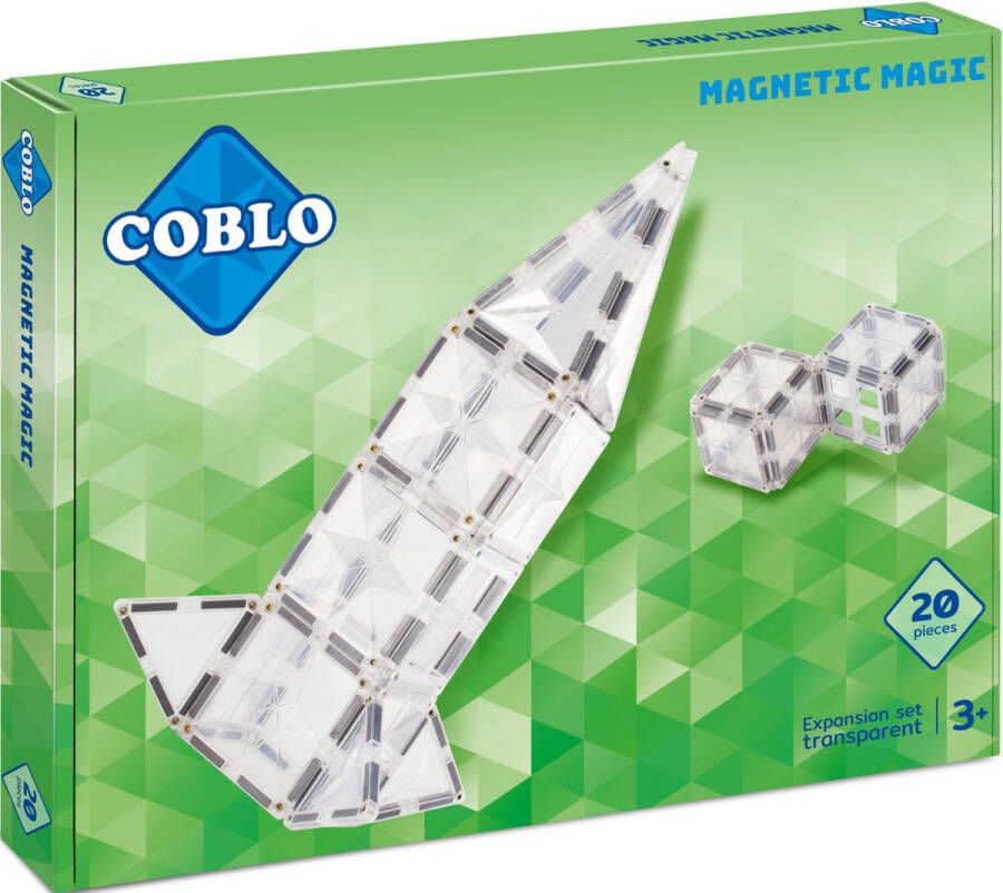 COBLO Transparant 20 stuks Magnetisch speelgoed Montessori speelgoed Magnetische Bouwstenen Magnetische tegels STEM speelgoed Kerstkadootjes Kerstcadeau kinderen Speelgoed 3 jaar t m 12 jaar Kerstkado