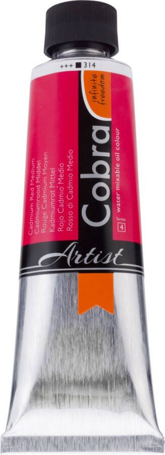 Cobra artist Watervermengbare Olieverf 150 mL 314 Cadmiumrood Middel