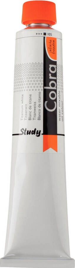 Cobra Study Water Vermengbare Olieverf Tube Titaanwit 105 200 ml