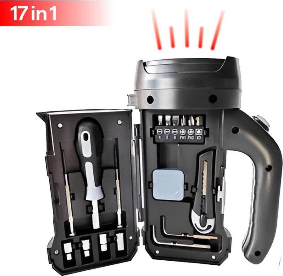 Cocho 17 in 1 LED Zaklamp Delige Dopsleutel Set Handgreep Inbussleutels