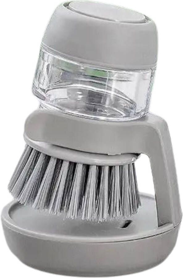 Cocho Afwasborstel met zeepdispenser Inclusief houder Afwasborstel zeepreservoir Hervulbaar Zeep handborsel Grijs