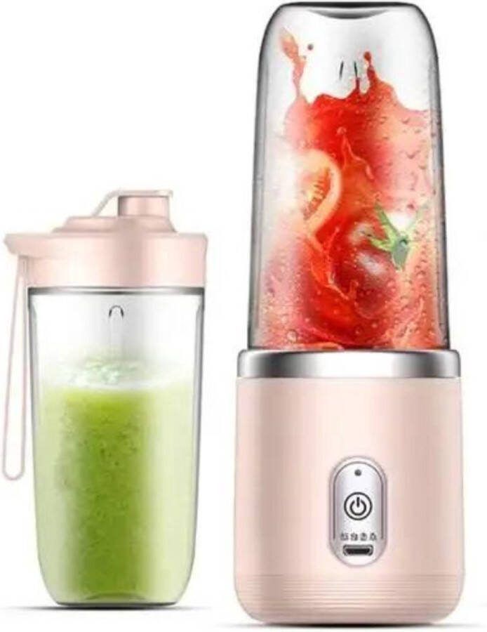 Cocho Blender To Go Smoothie Maker Roze Oplaadbare Mini Blender Smoothies & Shakes Draadloos & Draagbaar Fruit Mixer USB Oplaadbaar 400ML