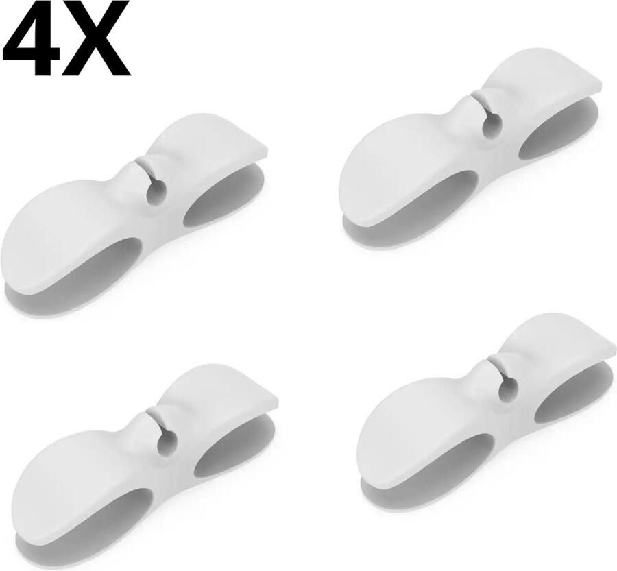 Cocho Kabel organiser zelfklevend 4 stuks Wit kabelhaspels keuken organizers kabelhaspel apparaten – gadgets accessoires kabelhouder zelfklevend management Black Friday 2023 Deals