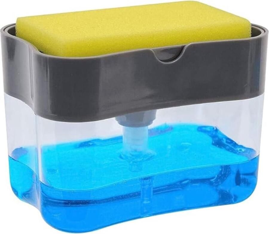 Cocho Soap Press Zeepdispenser met Spons Zeeppompdispenser Sponshouder met zeep